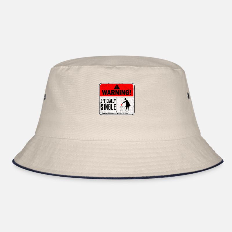 Warning Officially Single May Contain An Eager Bucket Hat