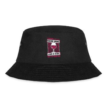 Wein Winzer Mädchen - Bucket Hat - Schwarz - Vorne - Lela (165cm)