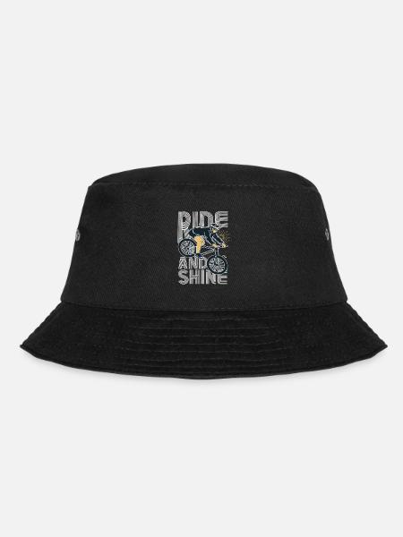 Ride And Shine - Fahrräder Mountainbike Herren Damen - Bucket Hat - Schwarz