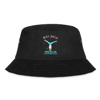 Warum laufen, wenn Sie Wagenrad-Gymnastik können - Bucket Hat - Schwarz - Vorne - Lela (165cm)