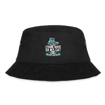 Figure skating Figure skater cat - Bucket Hat - black - Front - Lela (165cm)