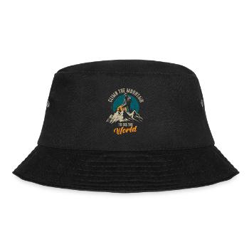 Erklimmen Sie den Berg, um die Welt zu sehen - Bucket Hat - Schwarz - Vorne - Lela (165cm)