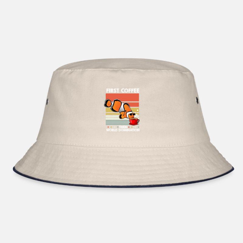 Clownfisch Sonnenbrille Kaffee Bucket Hat