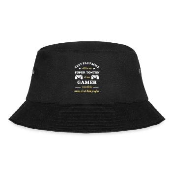 super tonton gamer humour idée cadeau personnalisé - Bob - noir - Devant - Lela (165cm)
