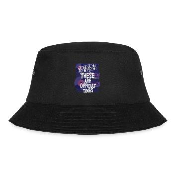 Dies sind schwierige Zeiten lustiges Musik-Wortspiel - Bucket Hat - Schwarz - Vorne - Lela (165cm)