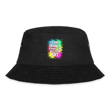 I Can't Draw A Straight Line But I Can Art - Bucket Hat - black - Front - Lela (165cm)
