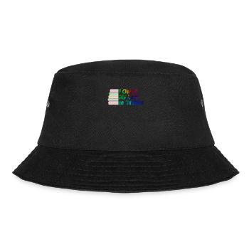 Ich habe mein Buch geschlossen, um hier zu sein Bücherwurm lustiger Spruch - Bucket Hat - Schwarz - Vorne - Lela (165cm)