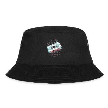 80er Jahre Kassette 1990er Bleistift Wickelkassette - Bucket Hat - Schwarz - Vorne - Lela (165cm)