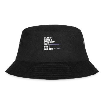 Ich kann keine gerade Linie zeichnen, aber ich kann Kunst - Bucket Hat - Schwarz - Vorne - Lela (165cm)
