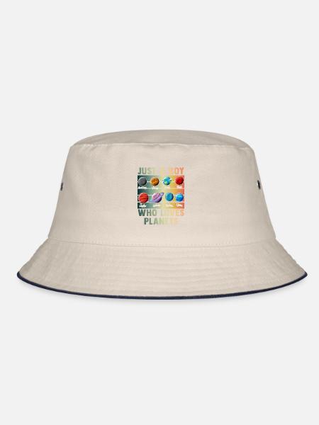 Nur ein Junge, der Planeten Sonnensystem liebt - Bucket Hat - Natur/Navy - Vorne