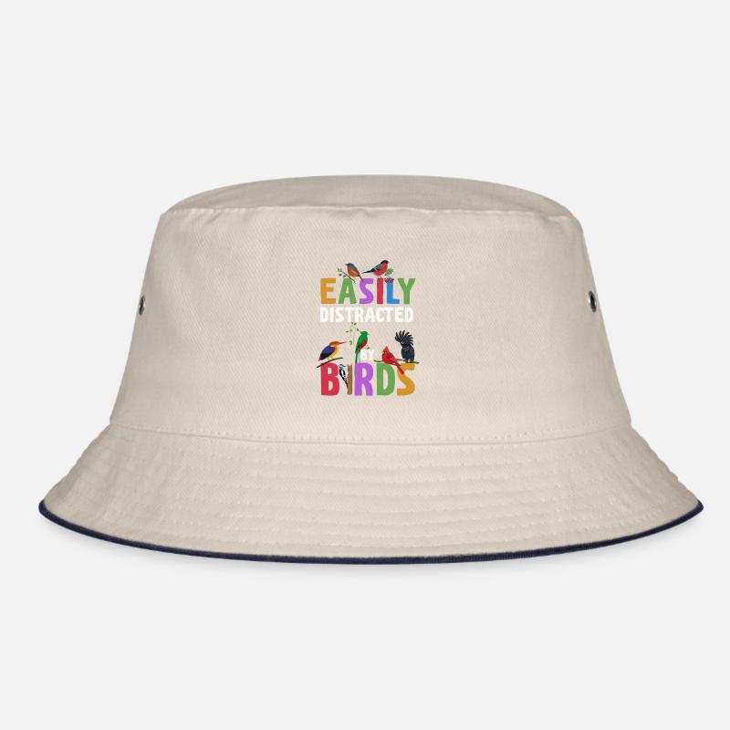 Easily Distracted By Birds Bird Lover Bucket Hat