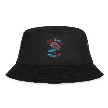 Loves Jesus and America Too God Christian - Bucket Hat - black - Front - Lela (165cm)