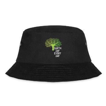 Tag der Erde: Alltägliches Umweltbewusstsein - Bucket Hat - Schwarz - Vorne - Lela (165cm)