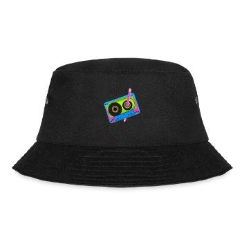 80er Jahre Kassette 1990er Bleistift Wickelkassette - Bucket Hat - Schwarz - Vorne - Lela (165cm)