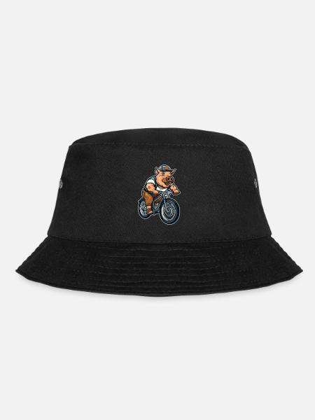Schwein Schweinebauer Fahrrad - Bucket Hat - Schwarz