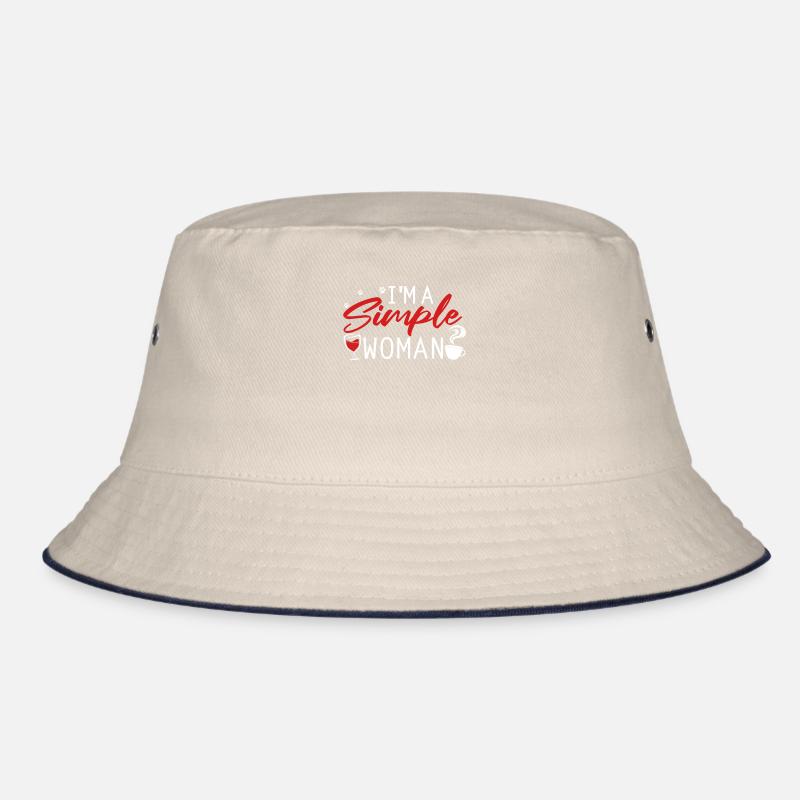 Coffee Cafe Simple Coffee Wine Bucket Hat