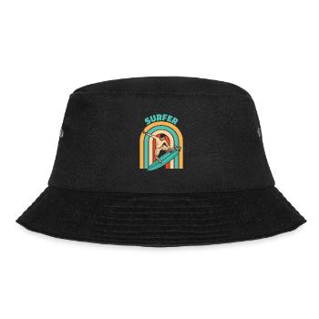 Surfer Surfen Cool Retro Surfer Vintage Surf - Bucket Hat - black - Front - Lela (165cm)