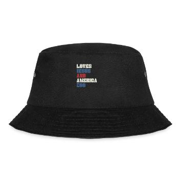 Loves Jesus and America Too God Christian - Bucket Hat - black - Front - Lela (165cm)