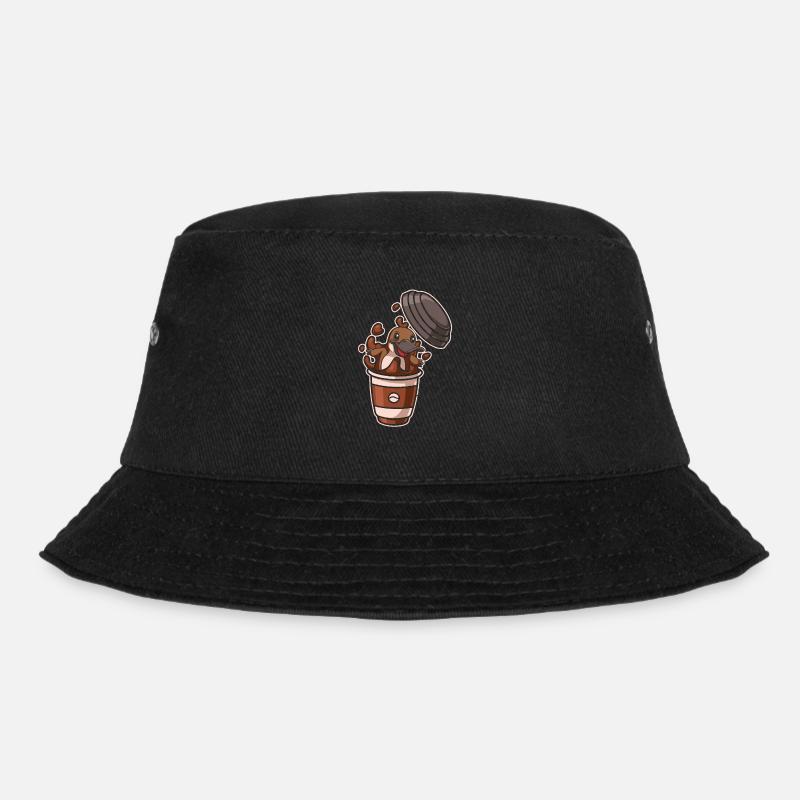 Kaffee Cafe Schnabeltier - Bucket Hat - Schwarz