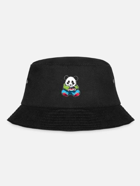 Gamer Gaming Gaming Panda Bear - Bucket Hat - Schwarz