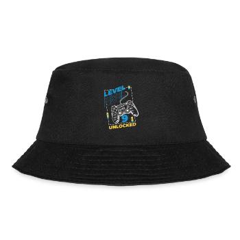 Gamer Gaming Level 9 Unlocked - Bucket Hat - Schwarz - Vorne - Lela (165cm)