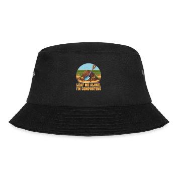 Leaf Me Alone I'm Composting - Bucket Hat - black - Front - Lela (165cm)