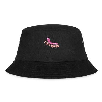 Wurmfarmer Wurmkompost Niedliche Männer Frauen - Bucket Hat - Schwarz - Vorne - Lela (165cm)