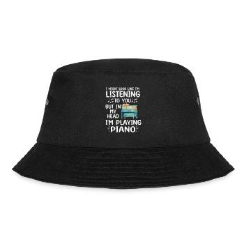 I Might Look Like I Am Listening Piano - Bucket Hat - black - Front - Lela (165cm)