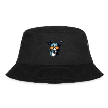 Border Collie Dog Head Portrait Cool - Bucket Hat - black - Front - Lela (165cm)