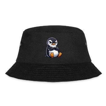 Penguin cartoon skeptical look funny - Bucket Hat - black - Front - Lela (165cm)