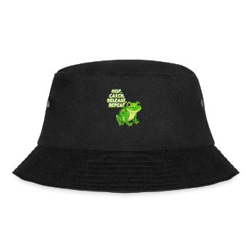 Hop Catch Release Repeat Frosch Humor - Bucket Hat - Schwarz - Vorne - Lela (165cm)