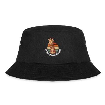 Ich bin größer als meine Befürchtungen Giraffe Sonnenuntergang - Bucket Hat - Schwarz - Vorne - Lela (165cm)