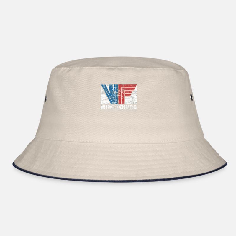 Vintage Wing Foiling Abenteuer Grafik Bucket Hat