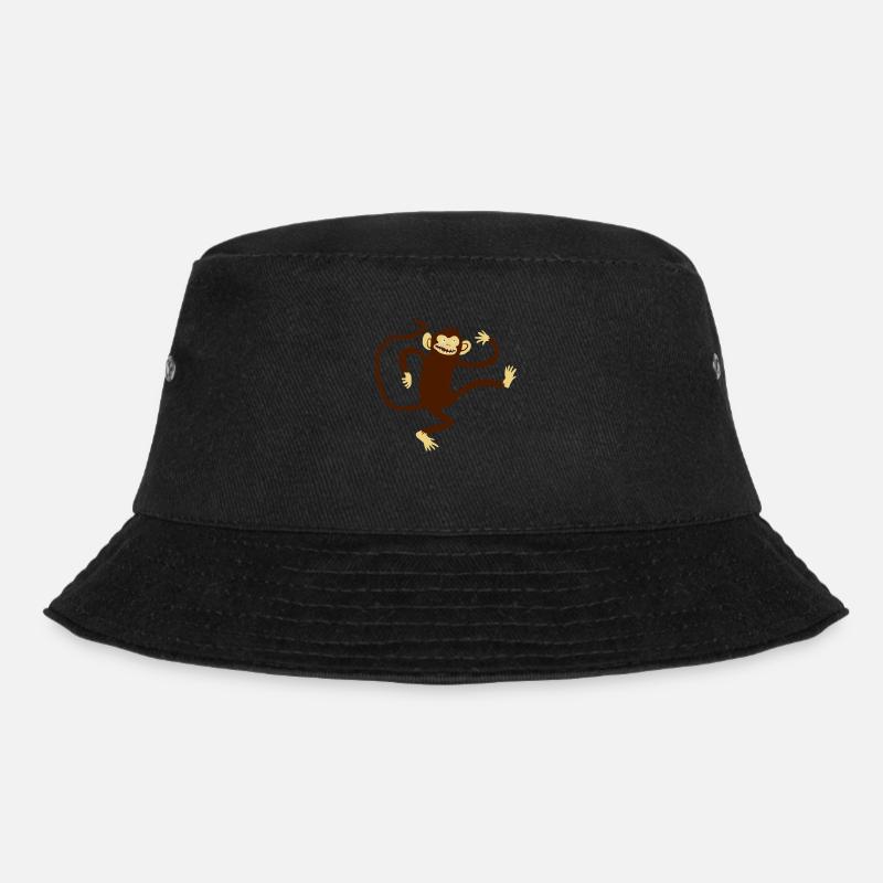 Affe - Bucket Hat - Schwarz