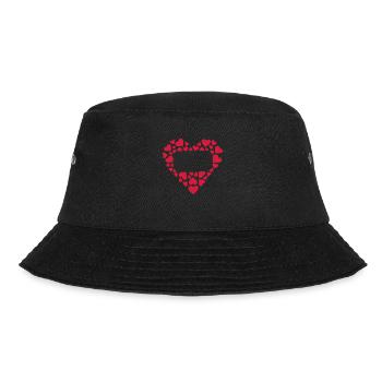 Herz Rechteck - Bucket Hat - Schwarz - Vorne - Lela (165cm)