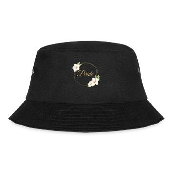 Team Bride Floral Circle Customizable - Bucket Hat - black - Front - Lela (165cm)