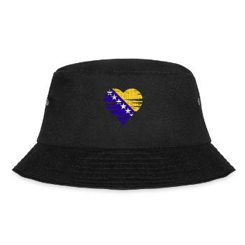 Bosnian flag heart by the Manzanita`s - Bucket Hat - Schwarz - Vorne - Lela (165cm)