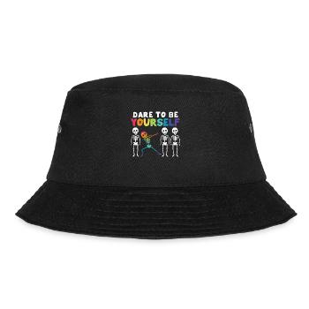 Funny Dabbing Skeleton Proud LGBT Pride Dare To Be - Bucket Hat - Schwarz - Vorne - Lela (165cm)