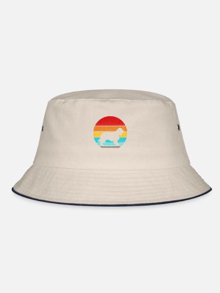 cocker spaniel - Bucket Hat - ecru/navy - Front