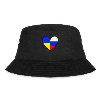 Ukraine Russland Frieden Herz - Bucket Hat - Schwarz - Vorne - Lela (165cm)
