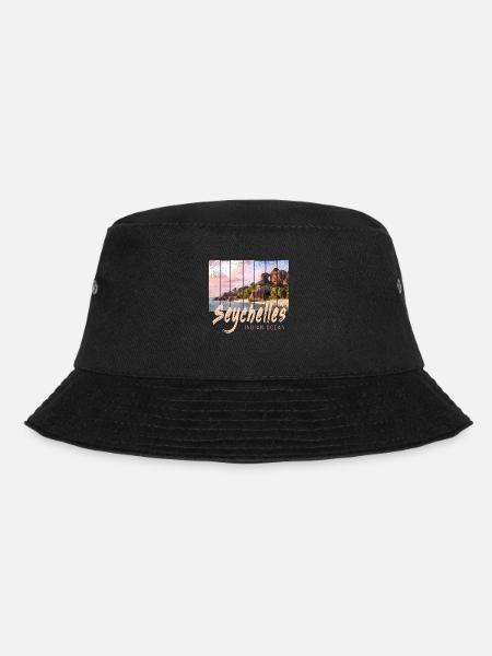 Seychellen Indischer Ozean Vintage Sonnenuntergang - Bucket Hat - Schwarz