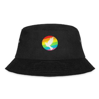 LGBT Regenbogen Friendenstaube - Bucket Hat - Schwarz - Vorne - Lela (165cm)