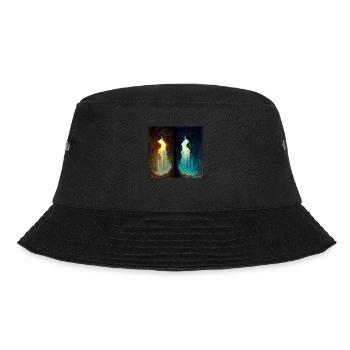 Dimensionsriss - Bucket Hat - Schwarz - Vorne - Lela (165cm)