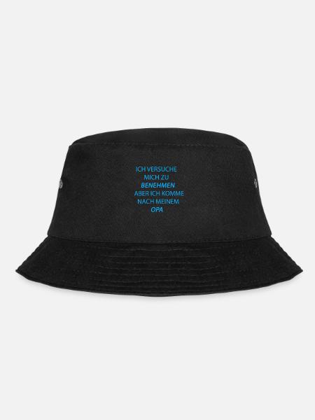 benehmen opa hellblau - Bucket Hat - Schwarz