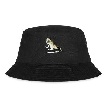 Leguan Eidechse Reptil Herpetologe - Bucket Hat - Schwarz - Vorne - Lela (165cm)