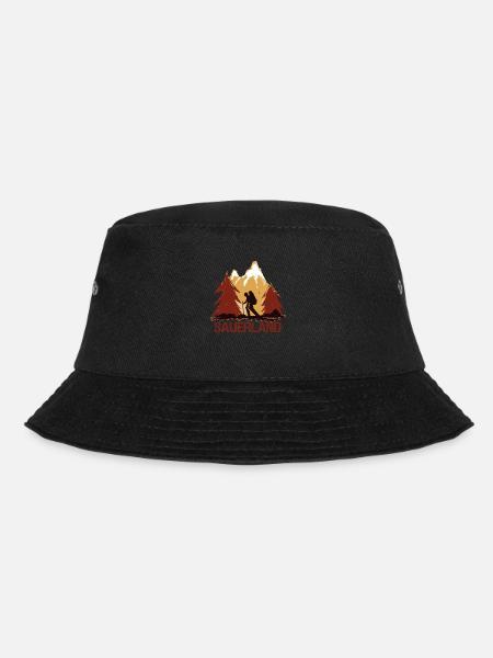 Sauerland Merch | Dorfkind Wandern Wintersport - Bucket Hat - Schwarz