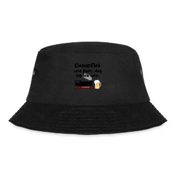 Dampflok Bier Eisenbahn Eisenbahner Spruch - Bucket Hat - Schwarz - Vorne - Lela (165cm)