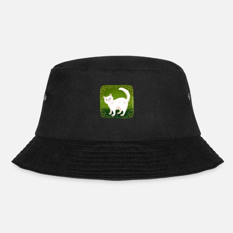 cute cat - Bucket Hat - black