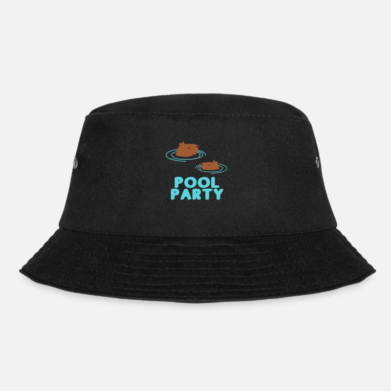 Capybara Pool Party - Bucket Hat - Schwarz