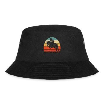 RETRO PFERDEDESIGN I REITEN - Bucket Hat - Schwarz - Vorne - Lela (165cm)